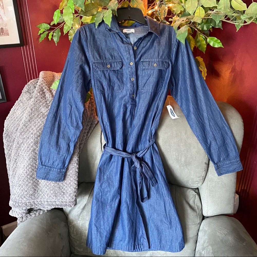 NWT Old Navy Denim Shirt Dress XS